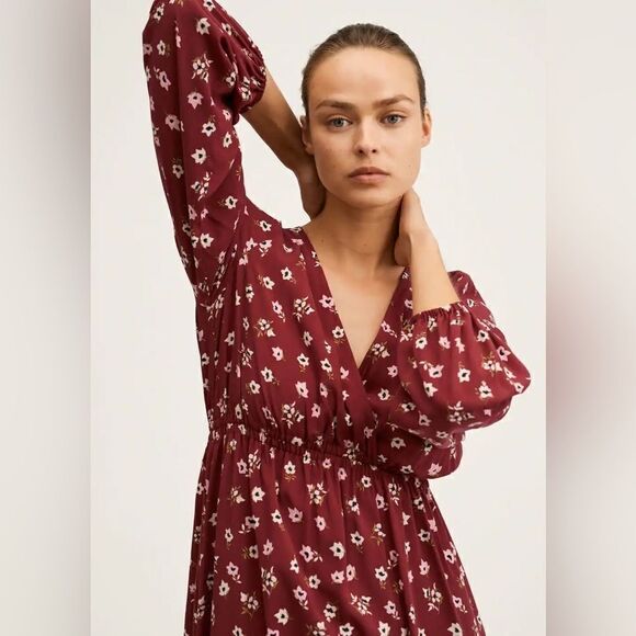 Mango Viscose Floral Print Dress New - Picture 4 of 8